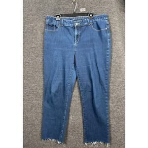 Chico's Straight Leg Jeans in Medium Blue Denim